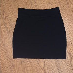 tight black mini skirt